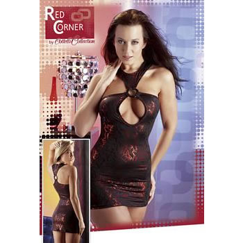 Minikleid mit Sexy Dekolleté in Rot und Schwarz