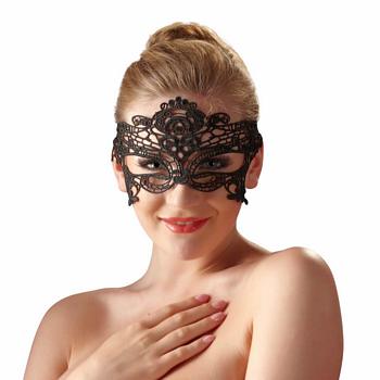 Embroidered Eye Mask in Black
